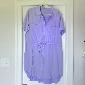 Purple Button Down Dress
